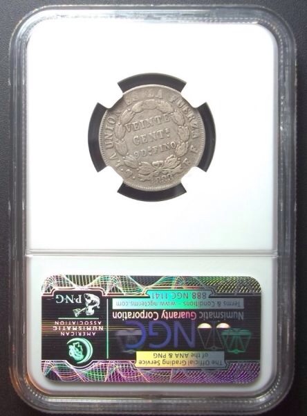 Bolivia-1883-Pts-EF-20-Centavos.-Only-3-5-Known
